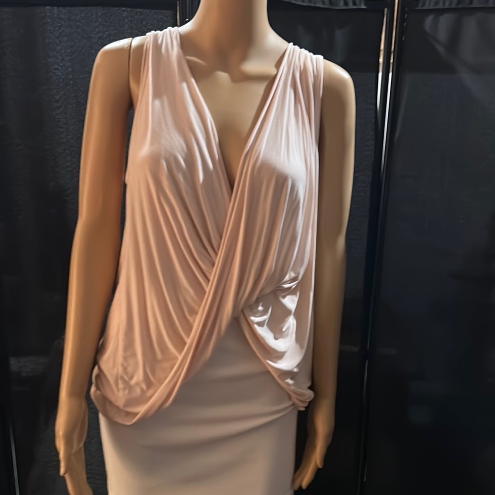 Light Pink drape blouse/top. sz. Med